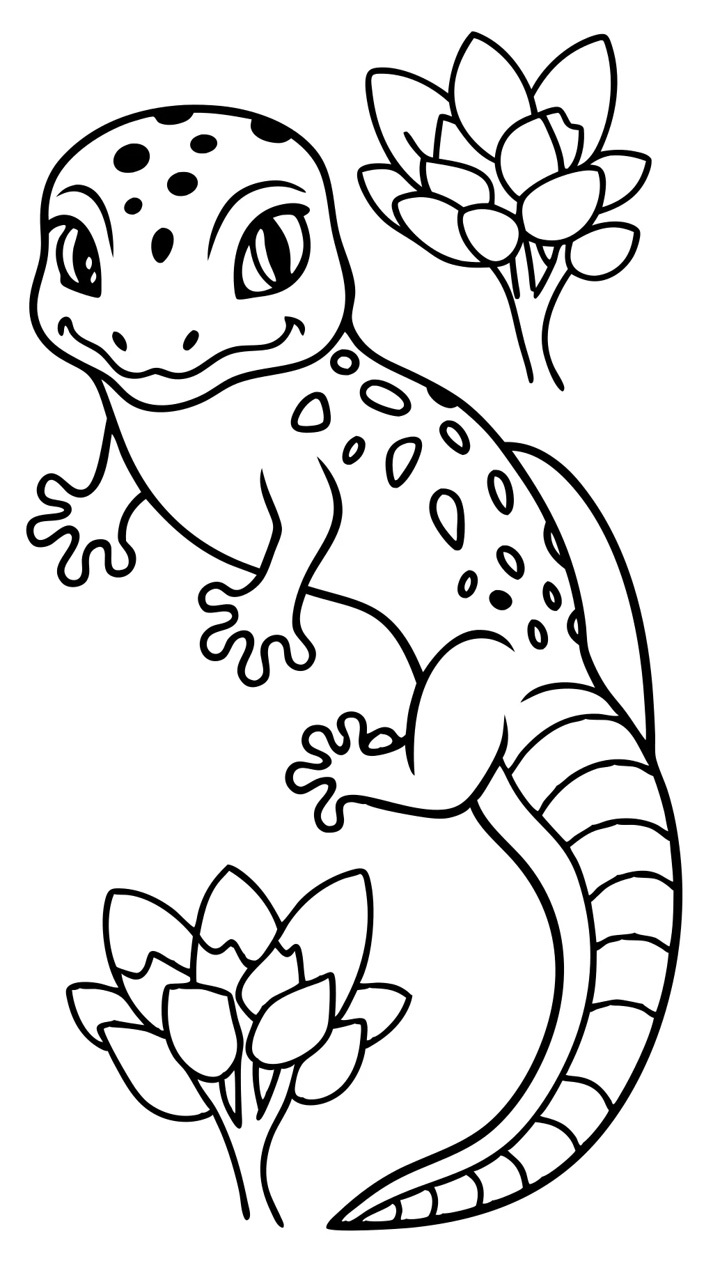 Página para colorear de gecko de leopardo